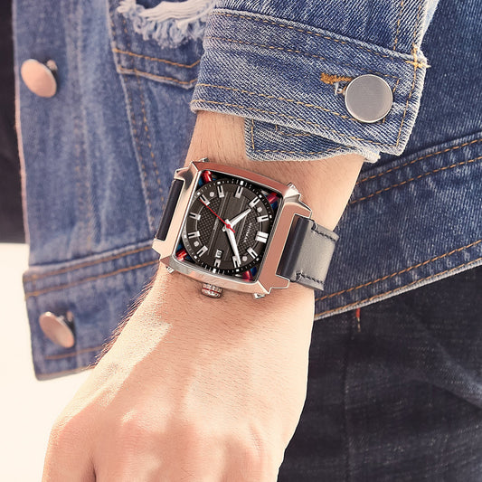 RUIMAS Men's Watches Luxury Automatic Mechanical Wrist Watches Calendar Sapphire Leather Chronograph for Man Reloj Hombre 6763