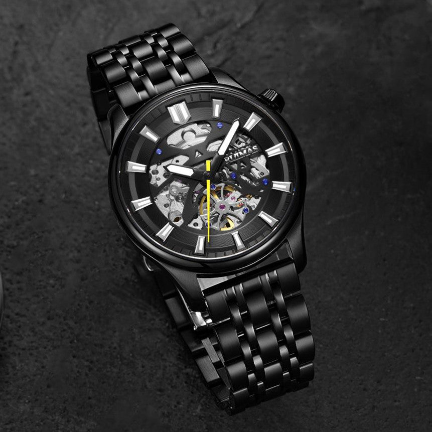 RUIMAS Men's Watch Stainless Steel Automatic Mechanical Wristwatches Luxury Business Man Watches 5ATM Luminous Male Clock 6770