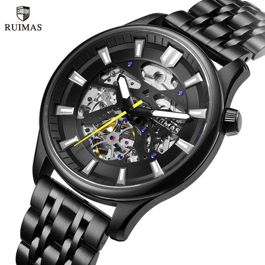 RUIMAS Men's Watch Stainless Steel Automatic Mechanical Wristwatches Luxury Business Man Watches 5ATM Luminous Male Clock 6770