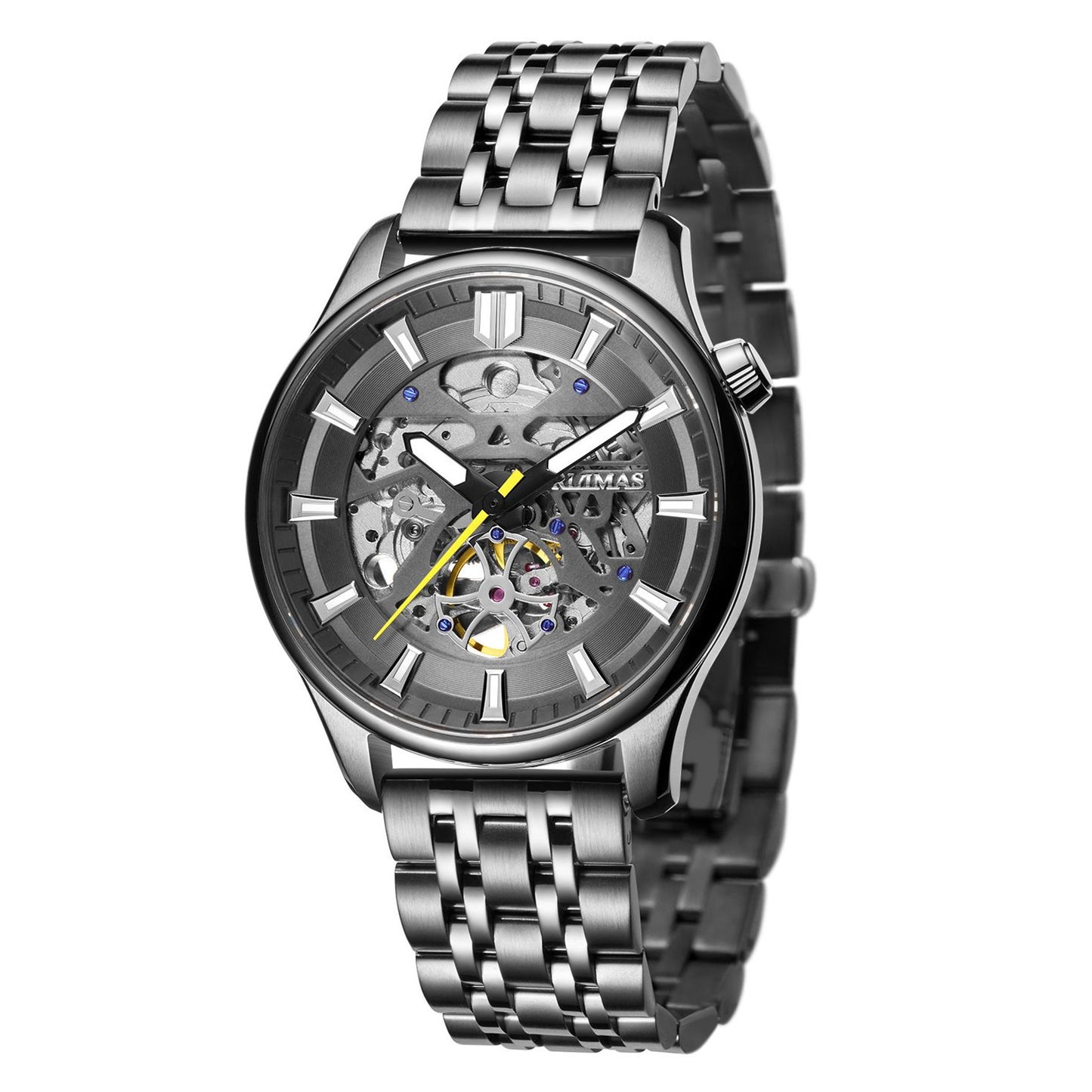 RUIMAS Men's Watch Stainless Steel Automatic Mechanical Wristwatches Luxury Business Man Watches 5ATM Luminous Male Clock 6770