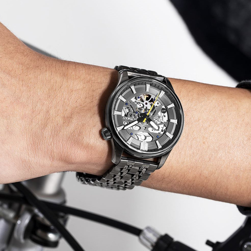 RUIMAS Men's Watch Stainless Steel Automatic Mechanical Wristwatches Luxury Business Man Watches 5ATM Luminous Male Clock 6770