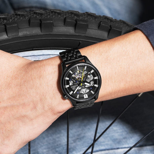 RUIMAS Men's Watch Stainless Steel Automatic Mechanical Wristwatches Luxury Business Man Watches 5ATM Luminous Male Clock 6770