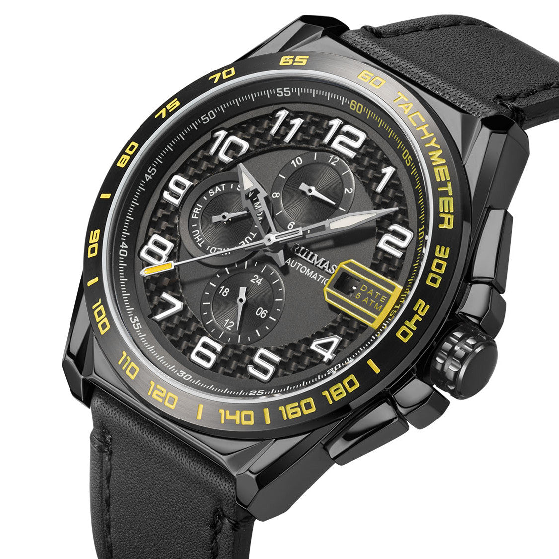 RUIMAS Luxury Men Watches Automatic Mechanical Watch Fashion Sport Casual Wristwatch Leather Strap Luminous Date Male Clock 6771