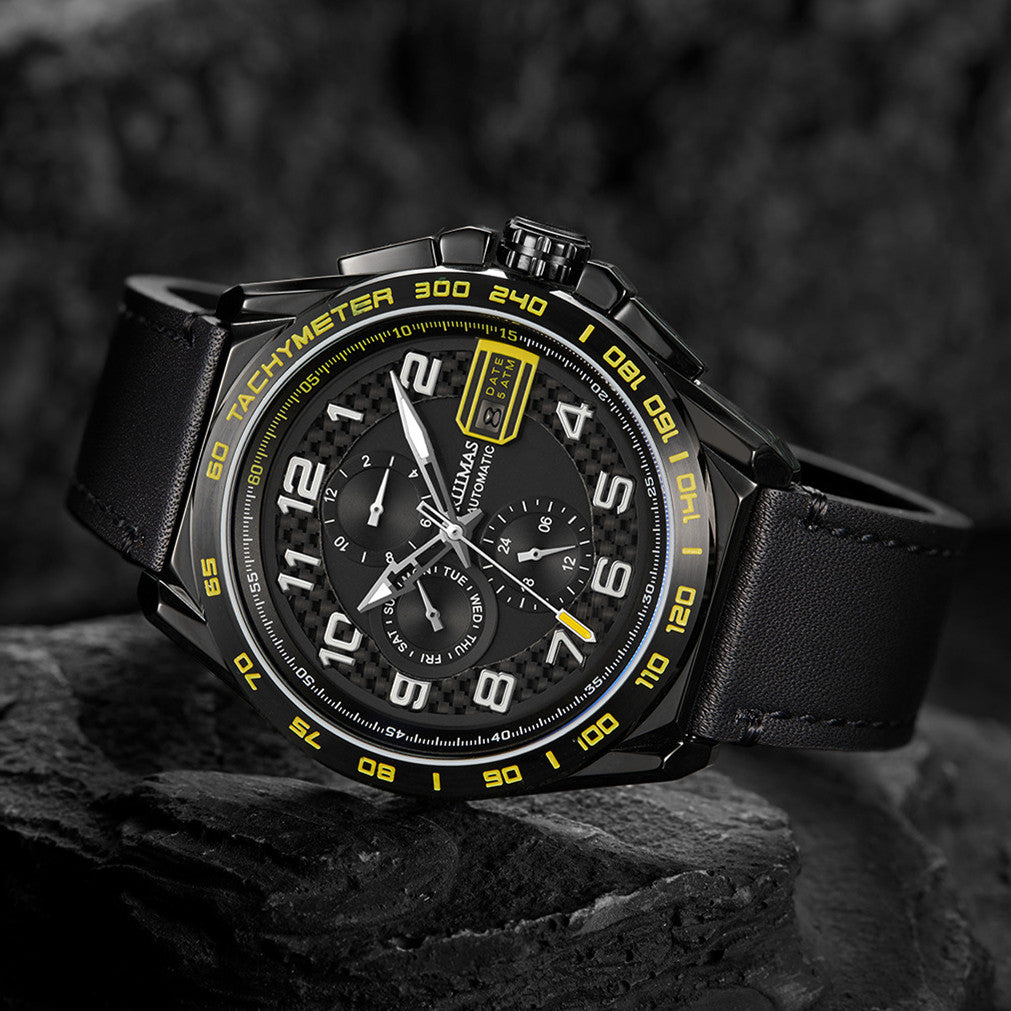 RUIMAS Luxury Men Watches Automatic Mechanical Watch Fashion Sport Casual Wristwatch Leather Strap Luminous Date Male Clock 6771