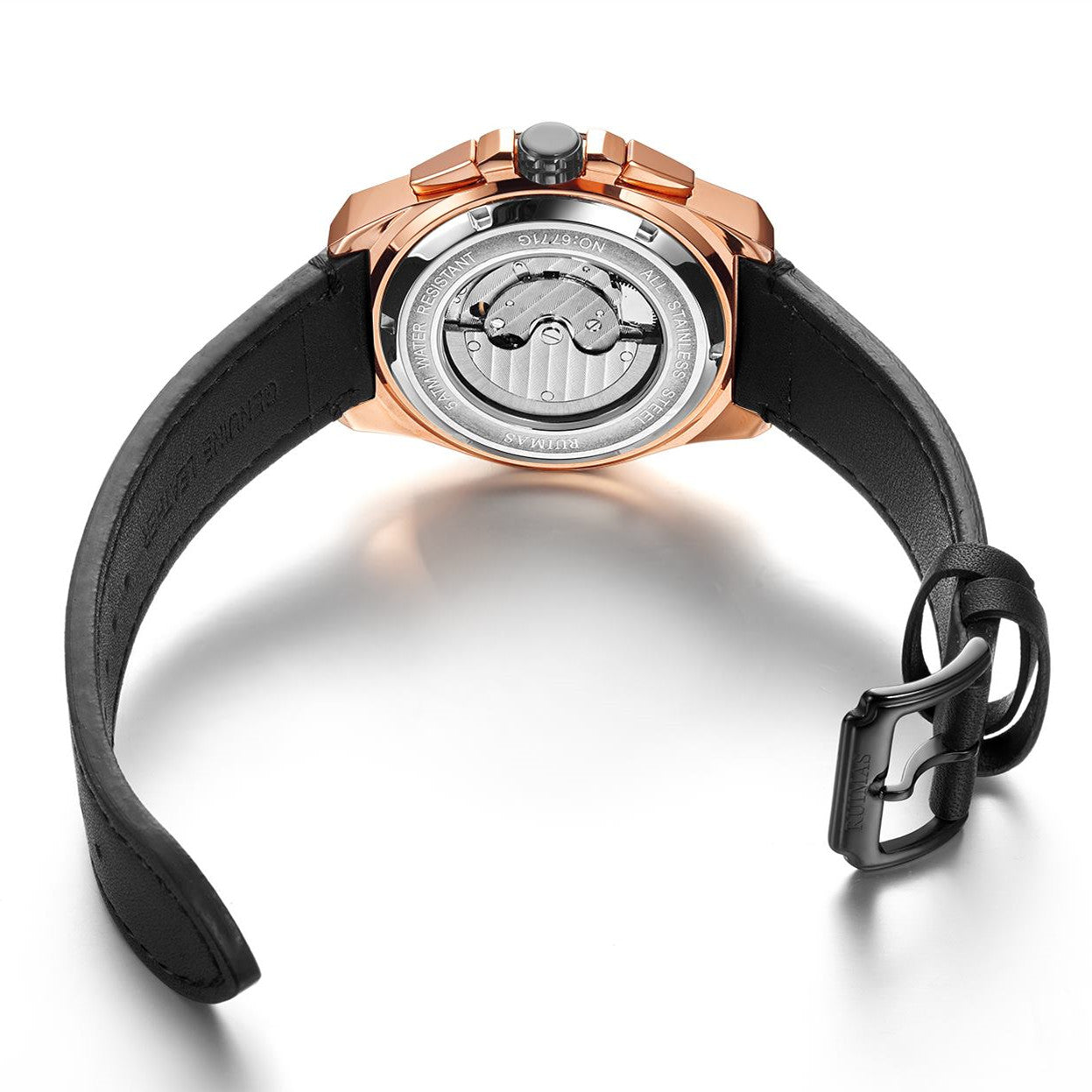 RUIMAS Luxury Men Watches Automatic Mechanical Watch Fashion Sport Casual Wristwatch Leather Strap Luminous Date Male Clock 6771