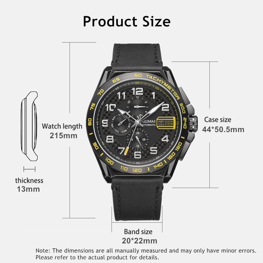 RUIMAS Luxury Men Watches Automatic Mechanical Watch Fashion Sport Casual Wristwatch Leather Strap Luminous Date Male Clock 6771