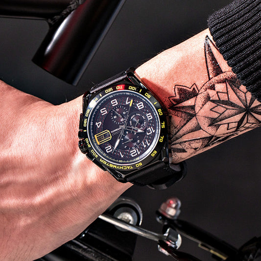 RUIMAS Luxury Men Watches Automatic Mechanical Watch Fashion Sport Casual Wristwatch Leather Strap Luminous Date Male Clock 6771