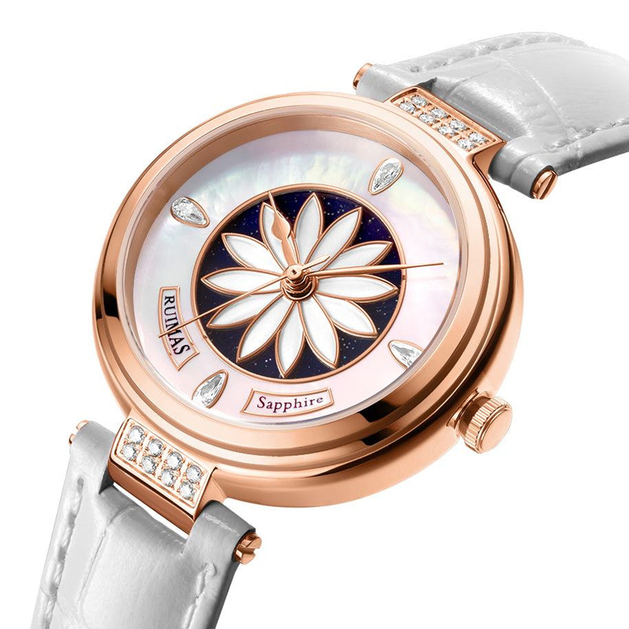 RUIMAS Women's Watch Automatic Mechanical Watches Sapphire Ladies Clock Top Brand Luxury Fashion Female Wristwatch Leather 6776