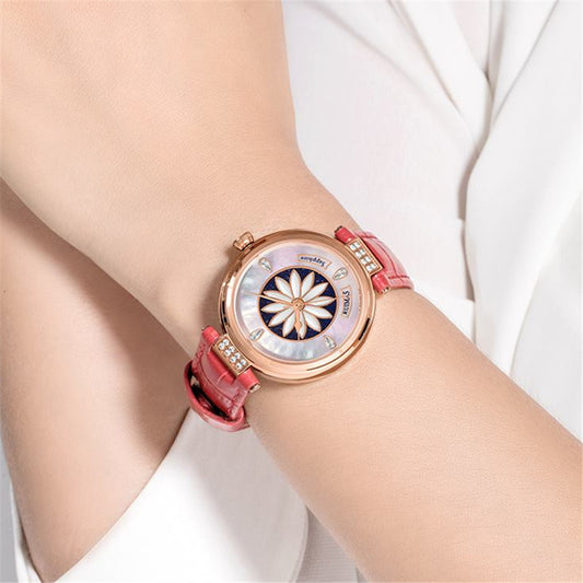 RUIMAS Women's Watch Automatic Mechanical Watches Sapphire Ladies Clock Top Brand Luxury Fashion Female Wristwatch Leather 6776
