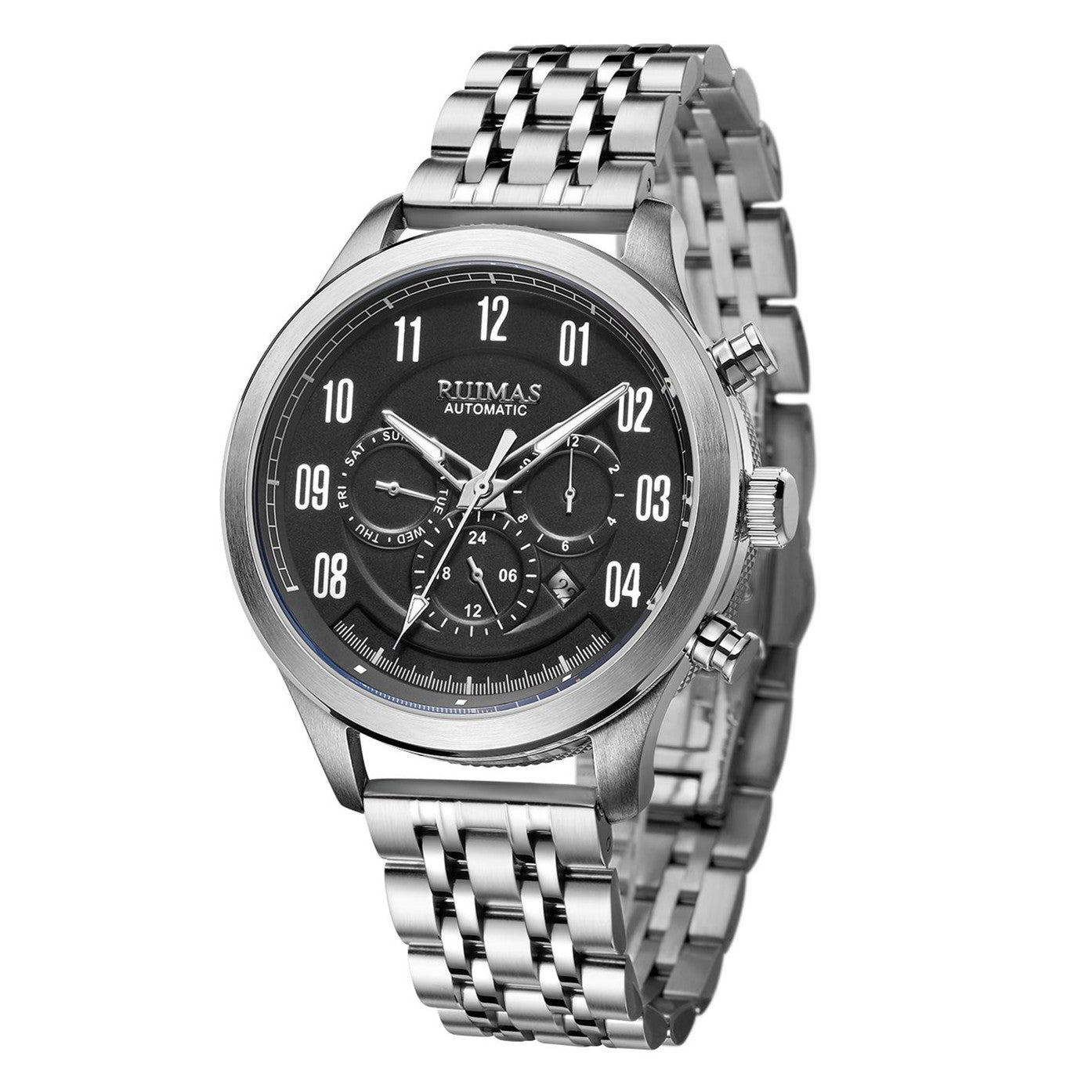 RUIMAS Watch Men Automatic Mechanical Watches Stainless Steel Luminous Business Wristwatch Top Brand Luxury Male Clock 6785