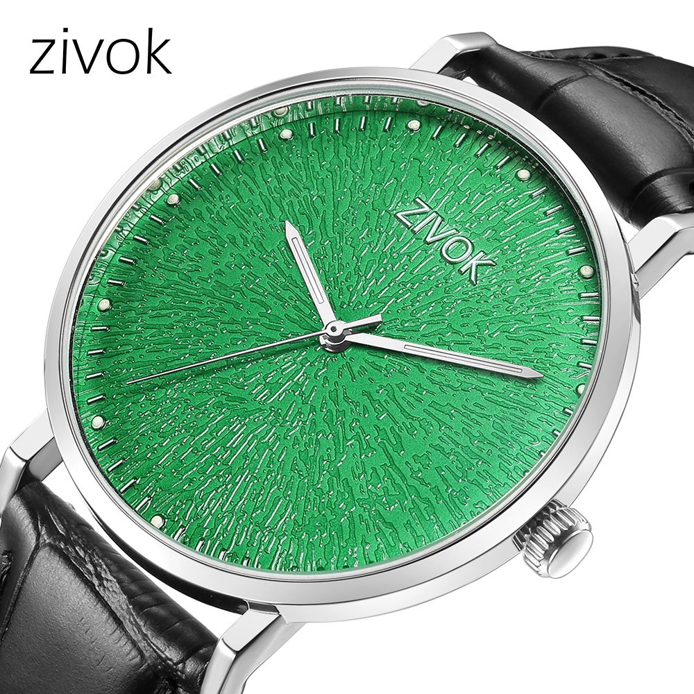ZIVOK Fashion Quartz Wristwatch Men Sports Watches Waterproof Leather Strap Men's Clock Watch Relogio Masculino