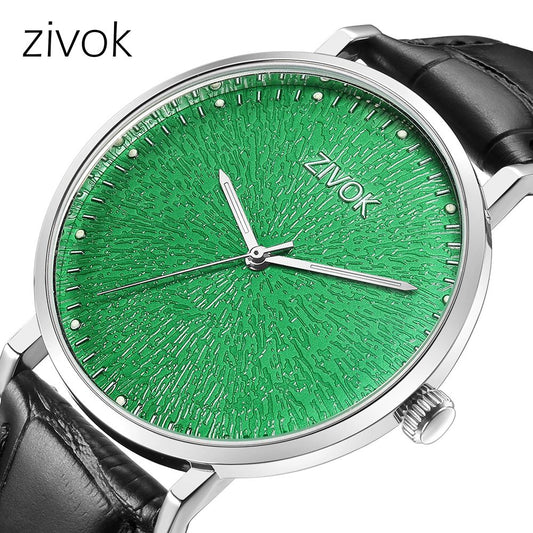 ZIVOK Fashion Quartz Wristwatch Men Sports Watches Waterproof Leather Strap Men's Clock Watch Relogio Masculino