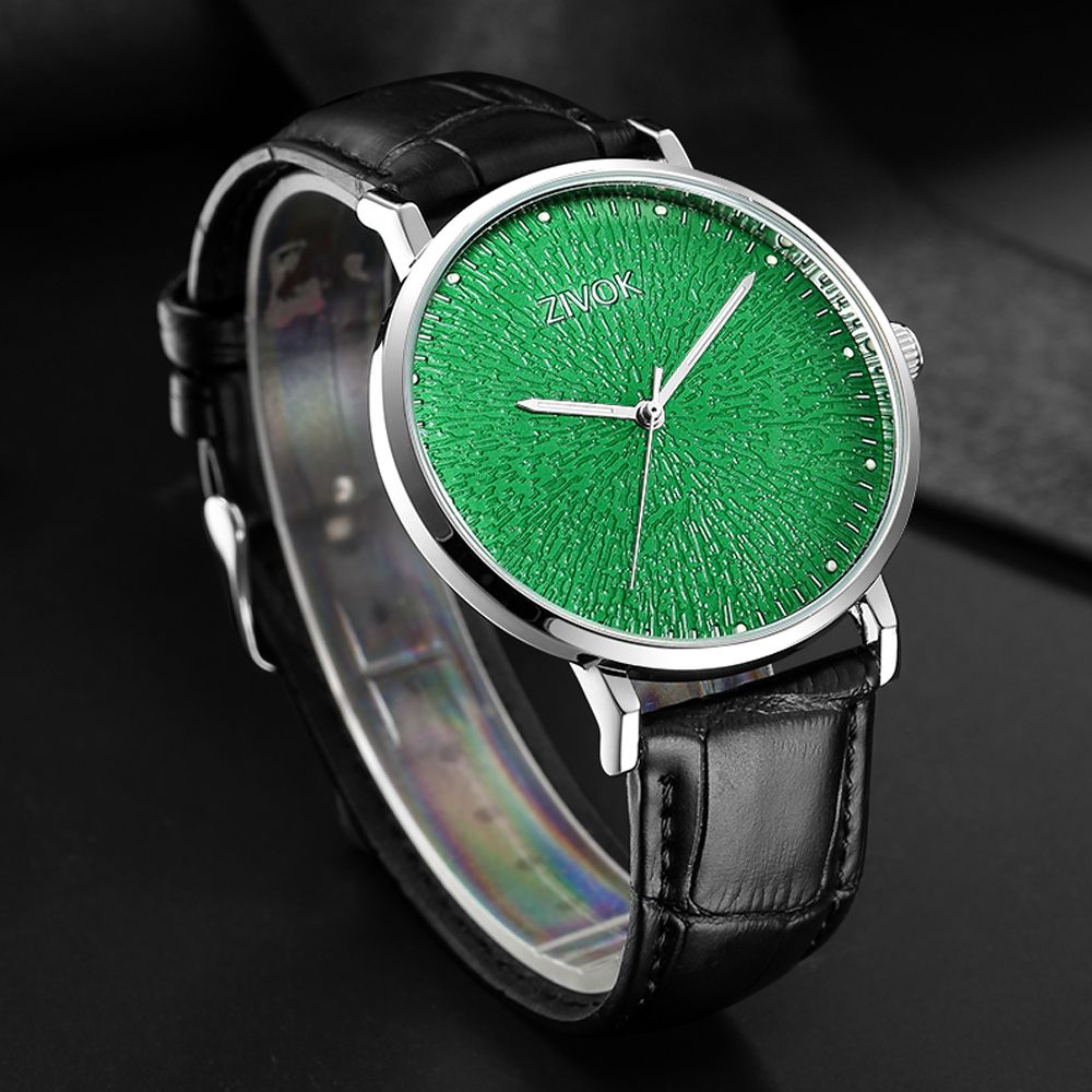 ZIVOK Fashion Quartz Wristwatch Men Sports Watches Waterproof Leather Strap Men's Clock Watch Relogio Masculino