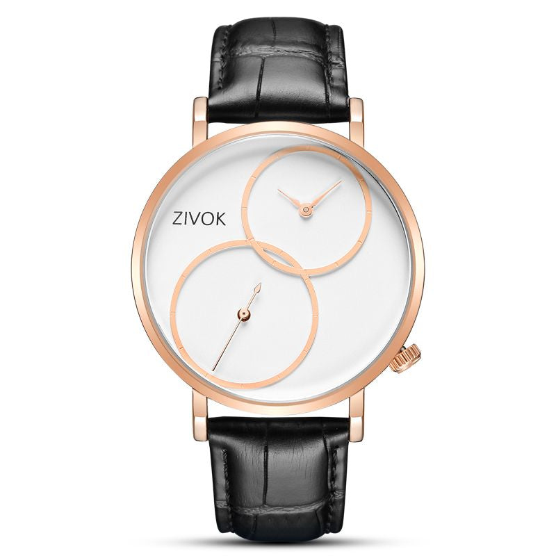 ZIVOK Large Dial Men's Quartz Watches Leather Bracelet Sport Men Watches Waterproof Male Clock Reloj Hombre
