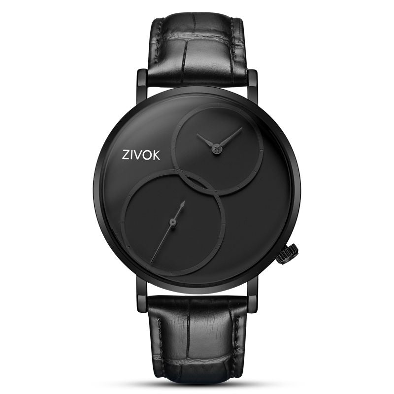 ZIVOK Large Dial Men's Quartz Watches Leather Bracelet Sport Men Watches Waterproof Male Clock Reloj Hombre