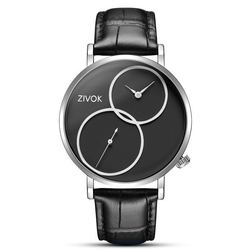 ZIVOK Large Dial Men's Quartz Watches Leather Bracelet Sport Men Watches Waterproof Male Clock Reloj Hombre
