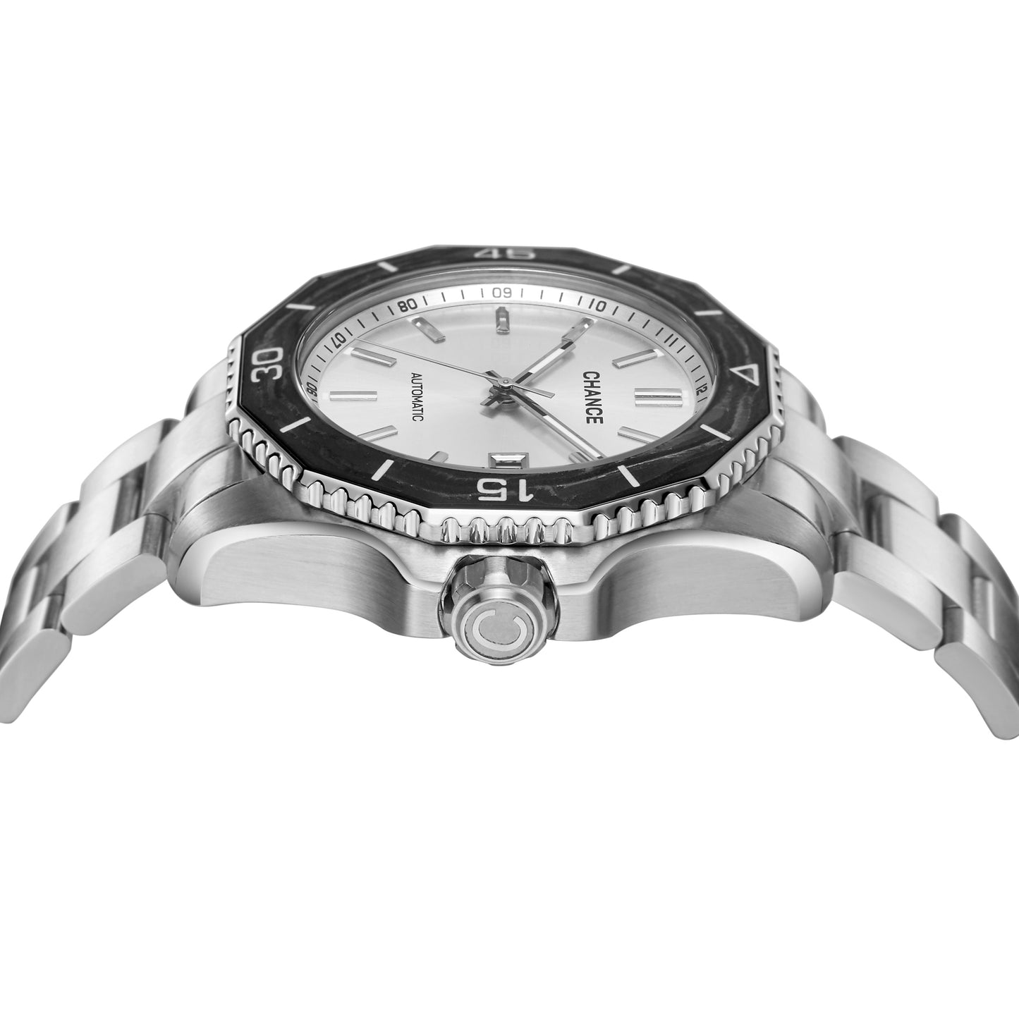 CHANCE Automatic Mechanical Watches Movement 10Bar Waterproof Stainless Steel Sapphire Glass Business Wristwatch Clock
