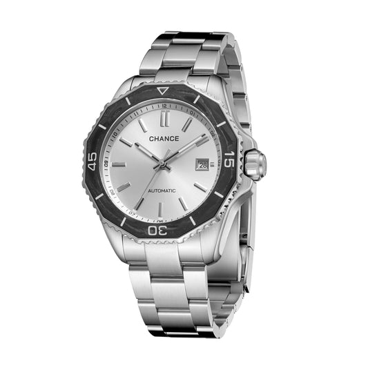 CHANCE Automatic Mechanical Watches Movement 10Bar Waterproof Stainless Steel Sapphire Glass Business Wristwatch Clock