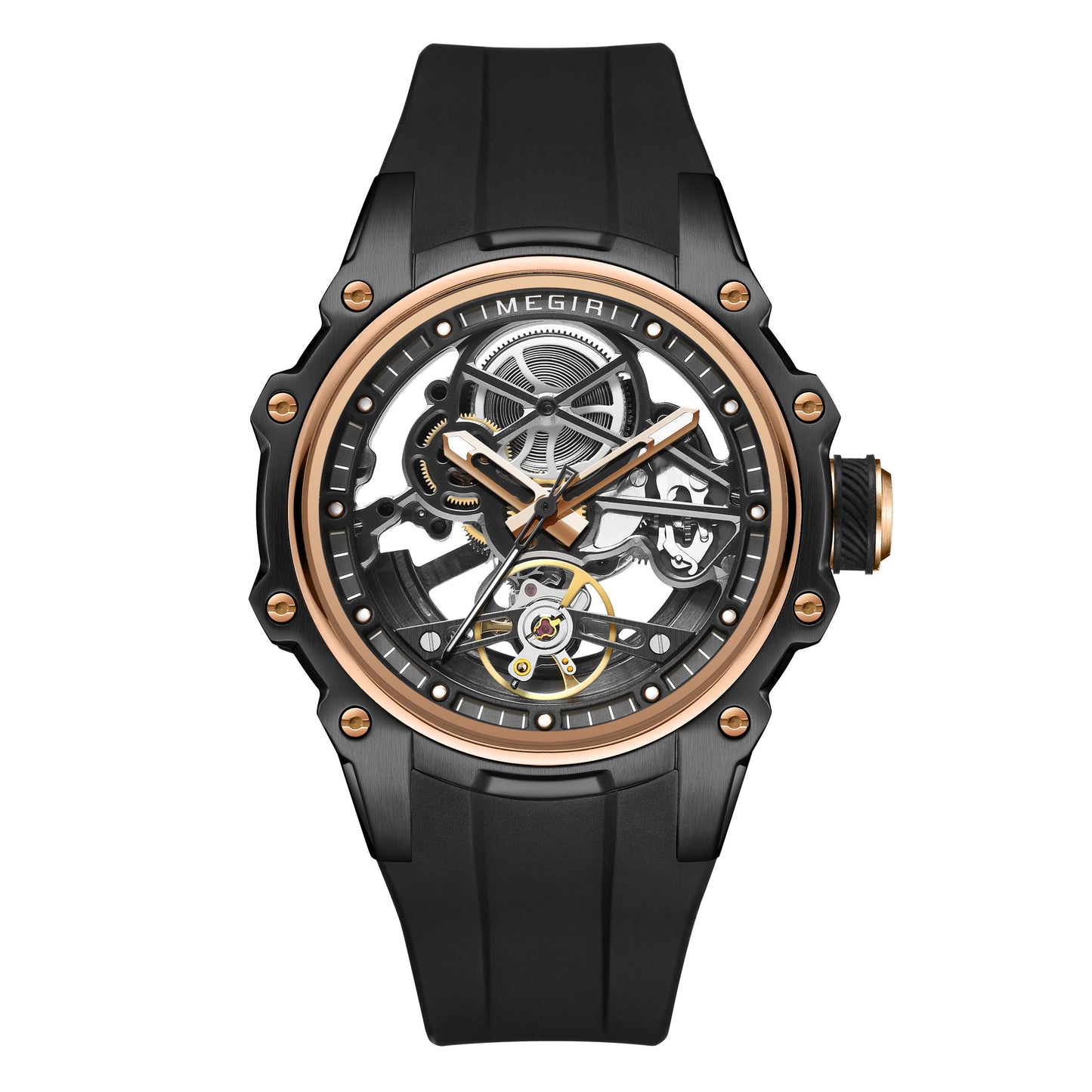 MEGIR Fashion Men's Full Automatic Watches Hollow Out Luminous Sports Mechanical Watch Waterproof Wristwatches Reloj Hombre 2243