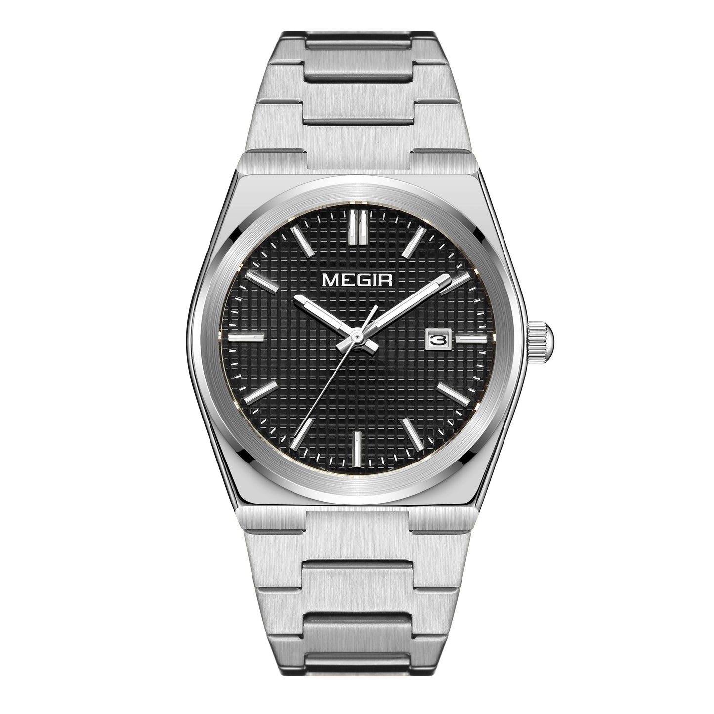 MEGIR Luxury Business Watches for Men Stainless Steel Strap Waterproof Calendar Male Quartz Wristwatch Clock Reloj Hombre 1086