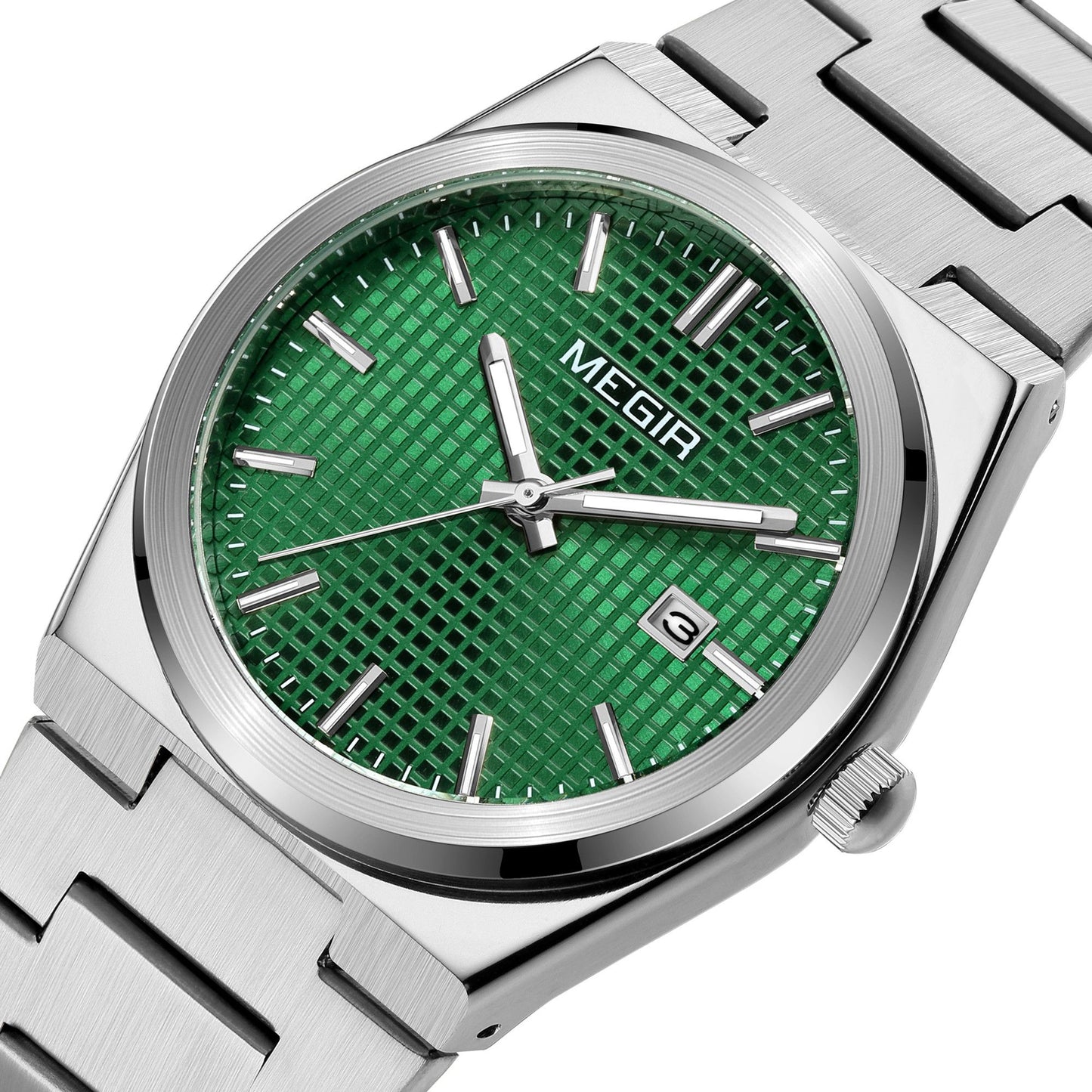 MEGIR Luxury Business Watches for Men Stainless Steel Strap Waterproof Calendar Male Quartz Wristwatch Clock Reloj Hombre 1086