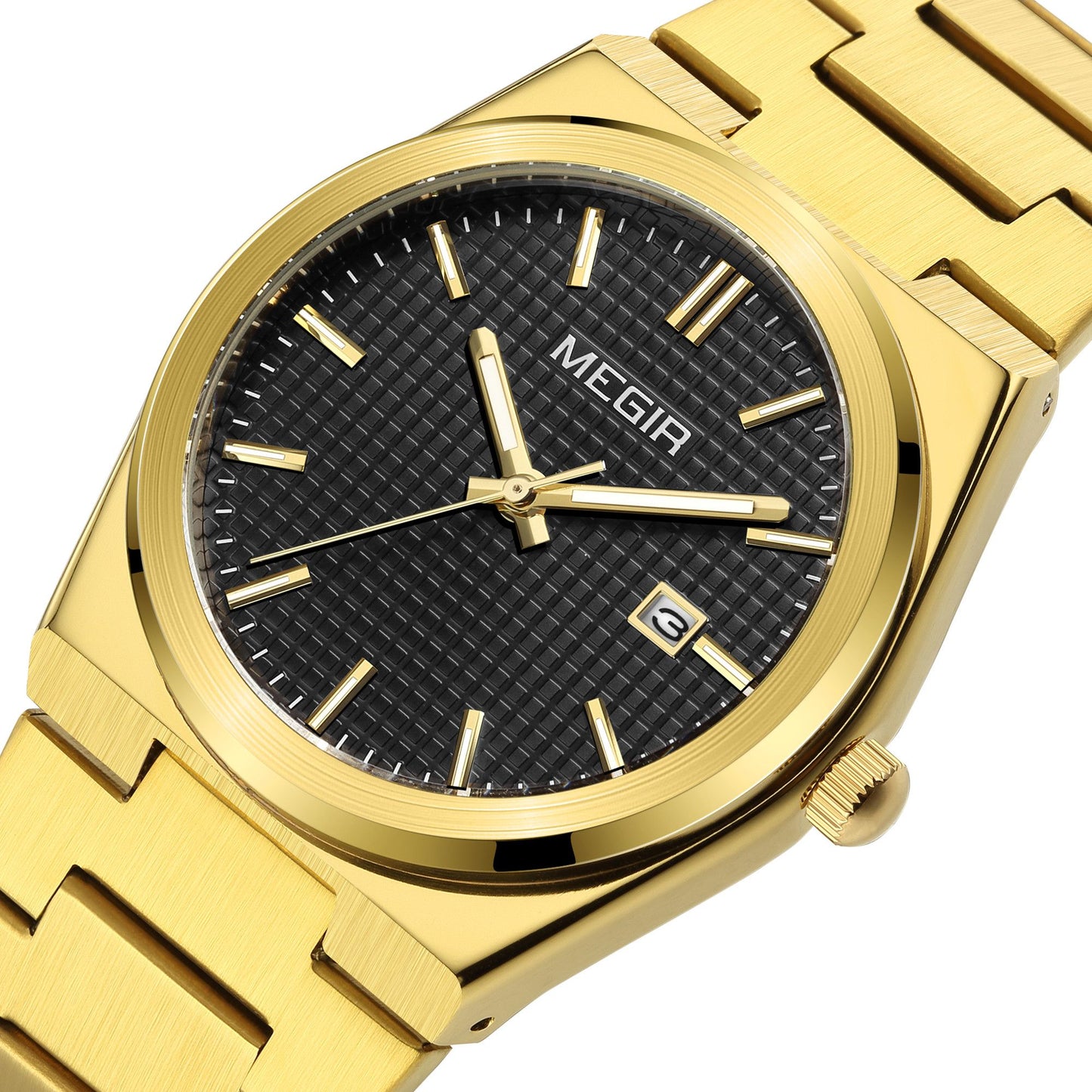 MEGIR Luxury Business Watches for Men Stainless Steel Strap Waterproof Calendar Male Quartz Wristwatch Clock Reloj Hombre 1086