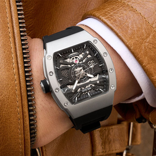 MEGIR Brand Automatic Movement Watch for Men Fashion Waterproof Stainless Steel Case Mechanical Wristwatch Montre Homme 8604