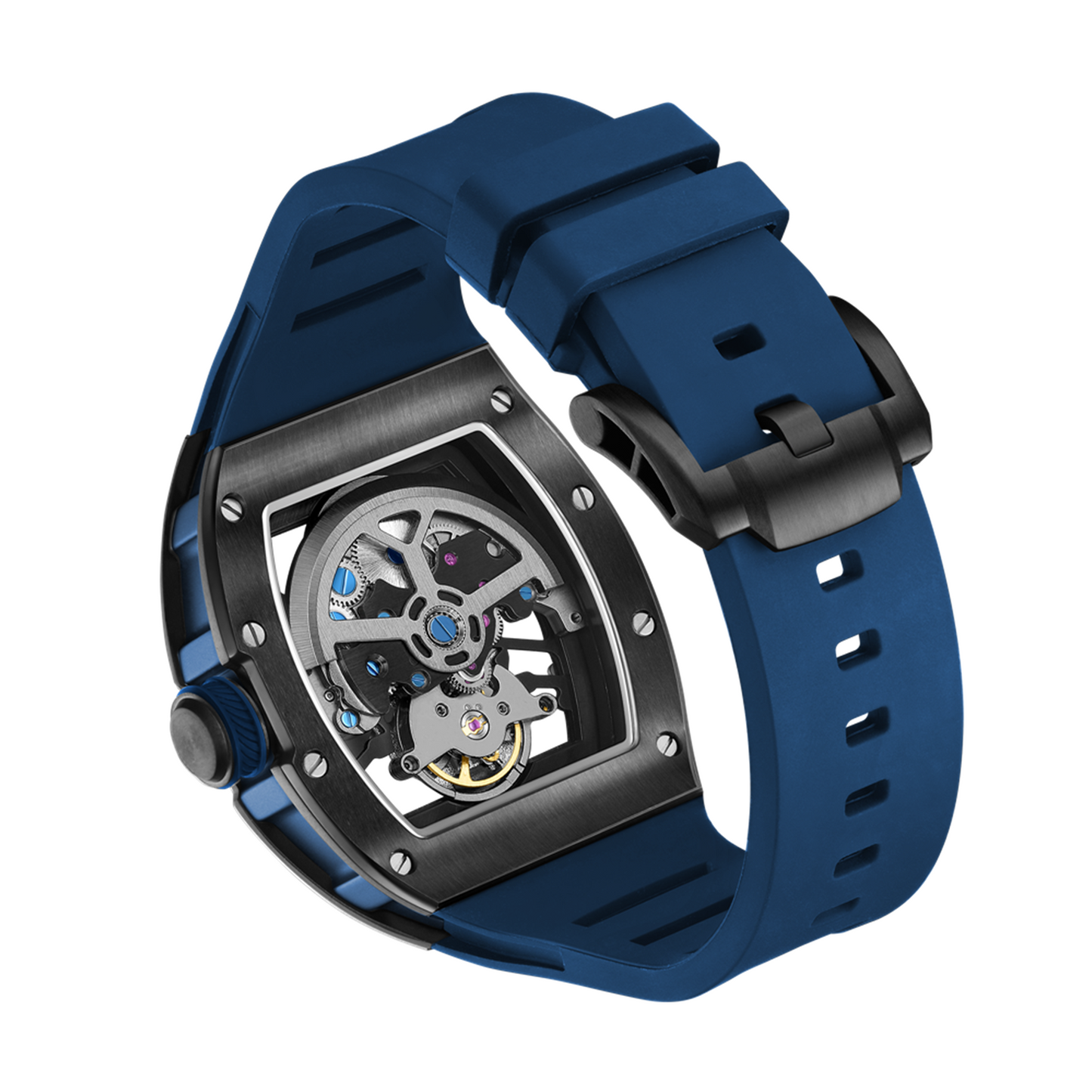 New Men's Watches Skull Hollow Dial Face Mechanical Watch Steel Case Waterproof Sport Wristwatch Automatic Movement Clock 9190-7