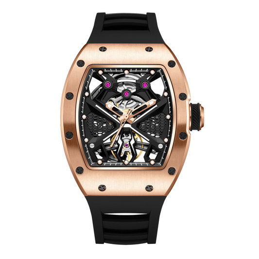 New Hollow Out Dial Men Mechanical Watch Fashion Stainless Steel Automatic Wristwatch Waterproof Watch Clock Montre Homme 9190-5