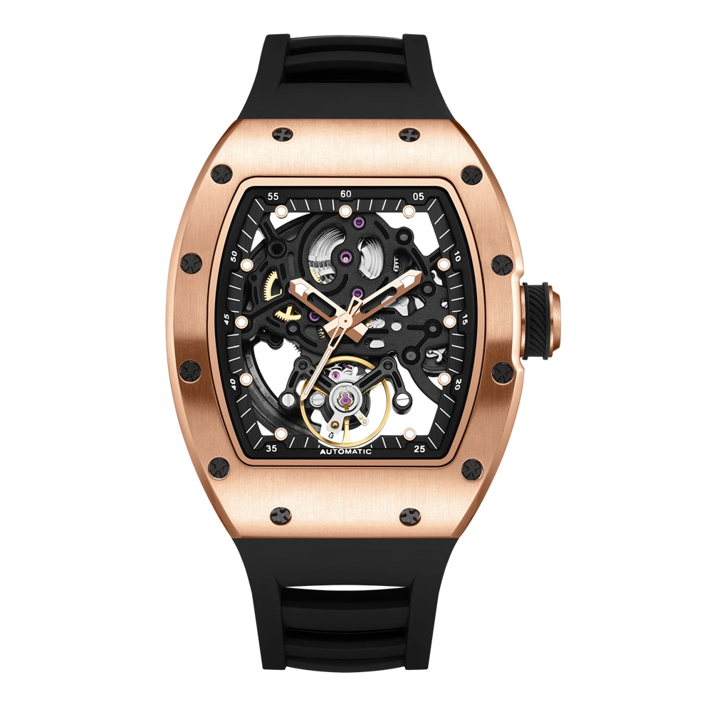 New Automatic Mechanical Watch for Men Luxury Skeleton Dial Luminous Waterproof Sports Military Wristwatch Gift for Man 9190-12
