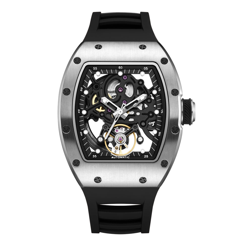 New Automatic Mechanical Watch for Men Luxury Skeleton Dial Luminous Waterproof Sports Military Wristwatch Gift for Man 9190-12