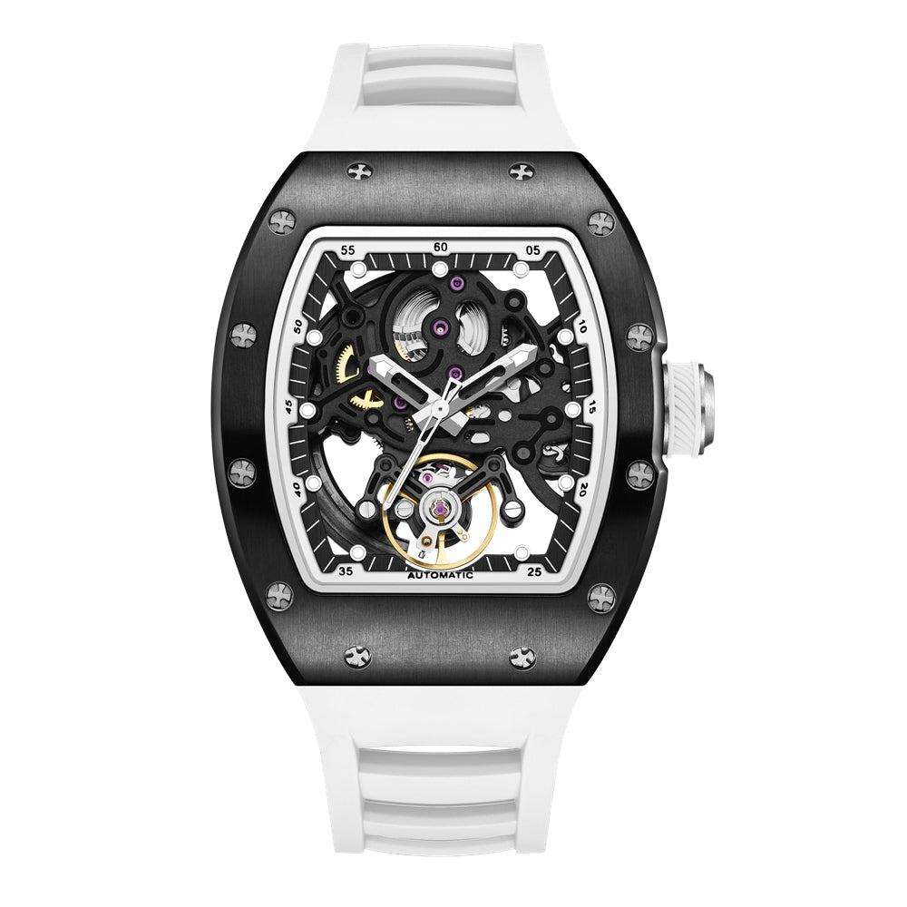 New Automatic Mechanical Watch for Men Luxury Skeleton Dial Luminous Waterproof Sports Military Wristwatch Gift for Man 9190-12