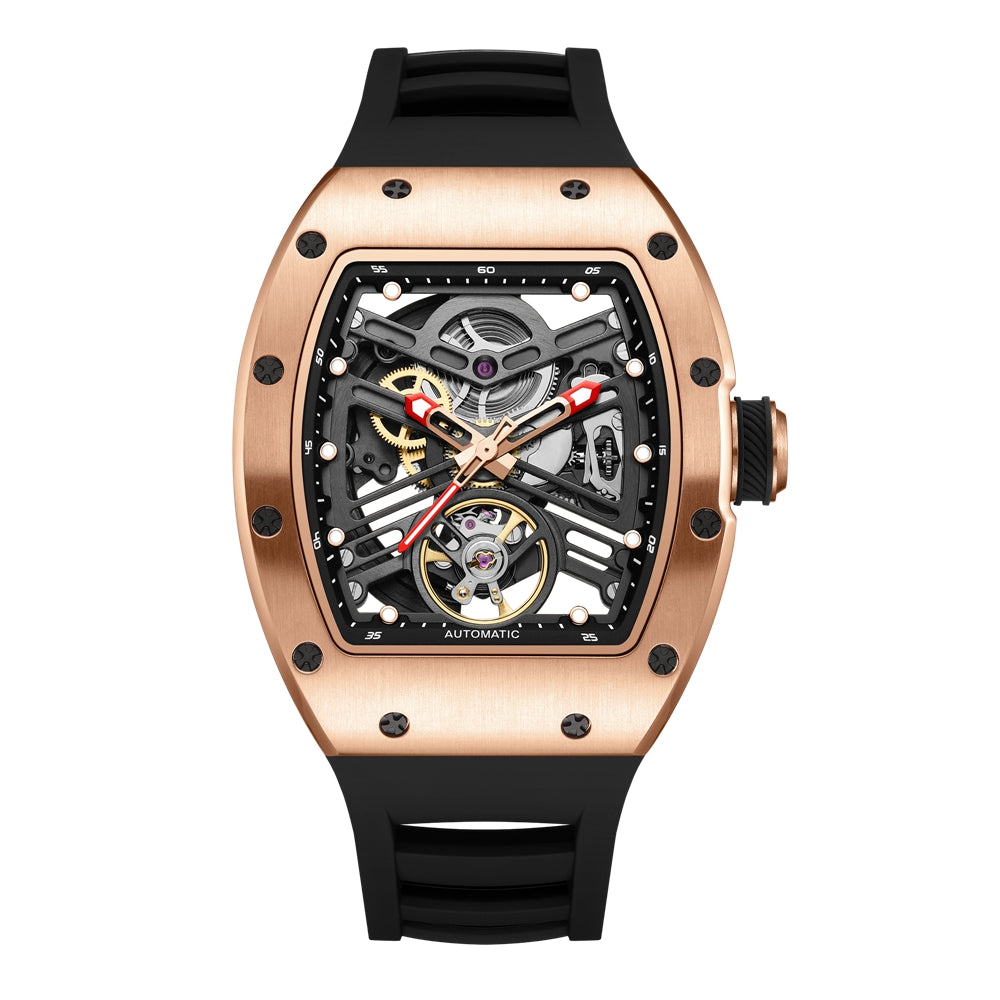 New 42MM Hollow Out Men Mechanical Watch Clock Stainless Steel Case Luminous Waterproof Automatic Watches Wristwatch 9190-13