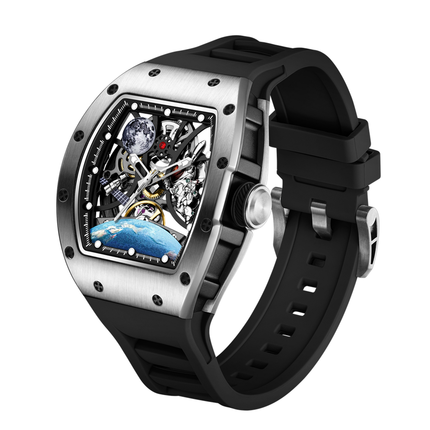 New Skeleton Dial Automatic Mechanical Movement Watch Men Fashion Sport Wristwatches Waterproof Male Clock Reloj Hombre 9190-14