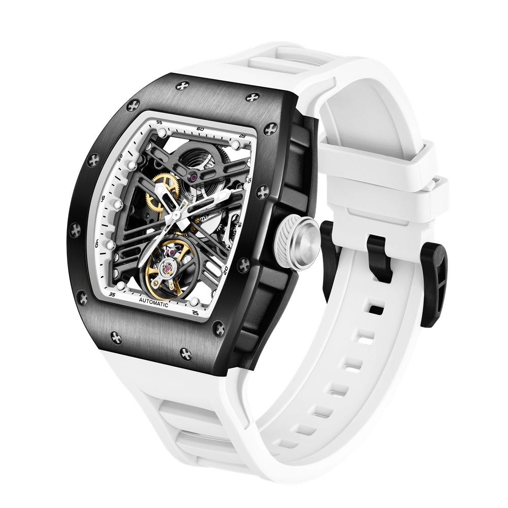 New 42MM Hollow Out Men Mechanical Watch Clock Stainless Steel Case Luminous Waterproof Automatic Watches Wristwatch 9190-13