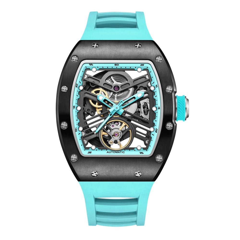 New 42MM Hollow Out Men Mechanical Watch Clock Stainless Steel Case Luminous Waterproof Automatic Watches Wristwatch 9190-13