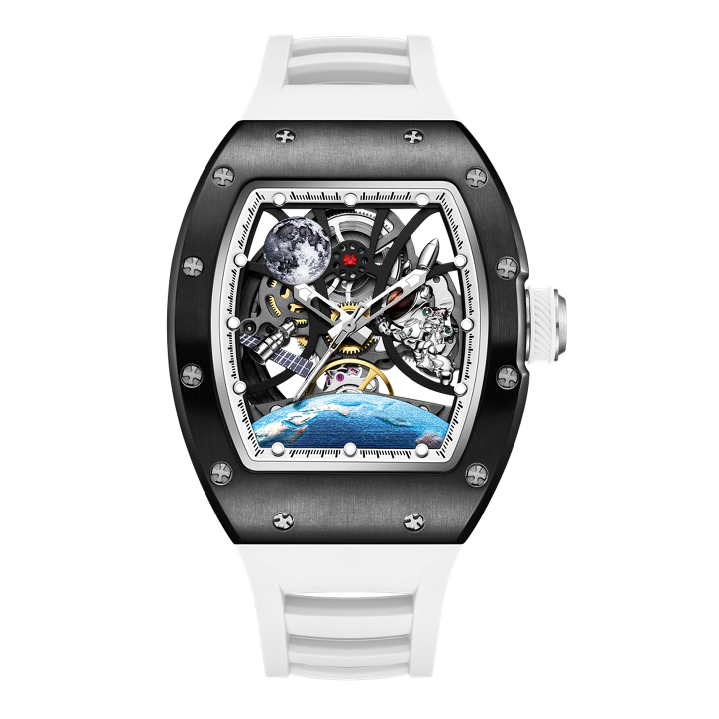 New Skeleton Dial Automatic Mechanical Movement Watch Men Fashion Sport Wristwatches Waterproof Male Clock Reloj Hombre 9190-14