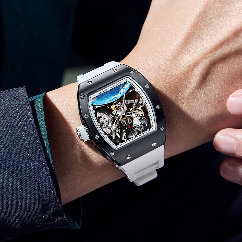 New Skeleton Dial Automatic Mechanical Movement Watch Men Fashion Sport Wristwatches Waterproof Male Clock Reloj Hombre 9190-14
