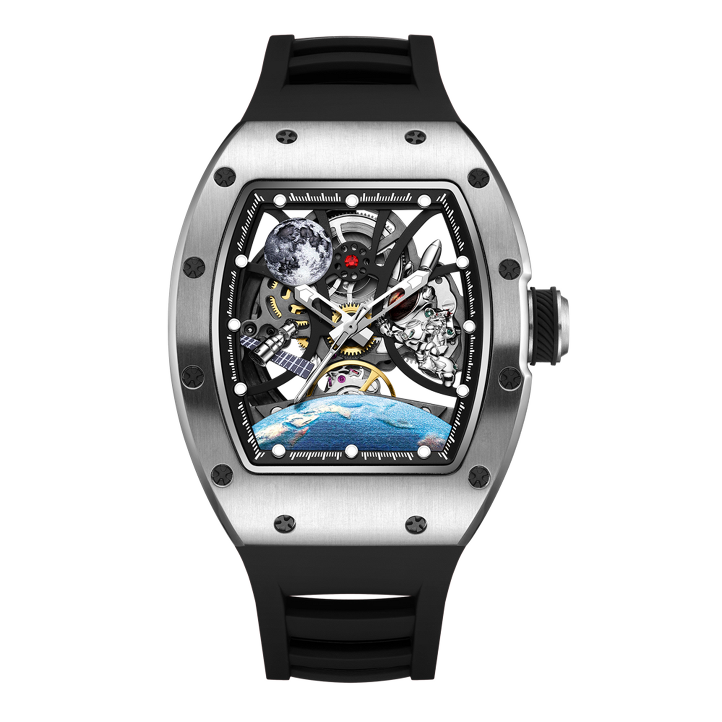 New Skeleton Dial Automatic Mechanical Movement Watch Men Fashion Sport Wristwatches Waterproof Male Clock Reloj Hombre 9190-14