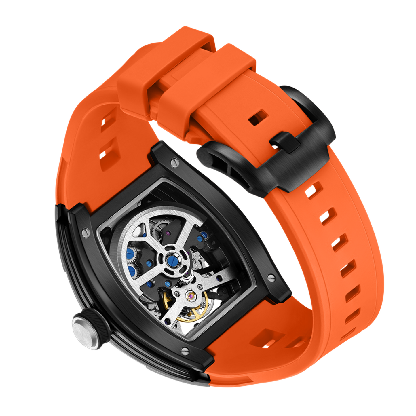 New Men's Sports Watch Fashion Automatic Mechanical Movement Watches Skeleton Luminous Waterproof Business Wristwatches 9198-4