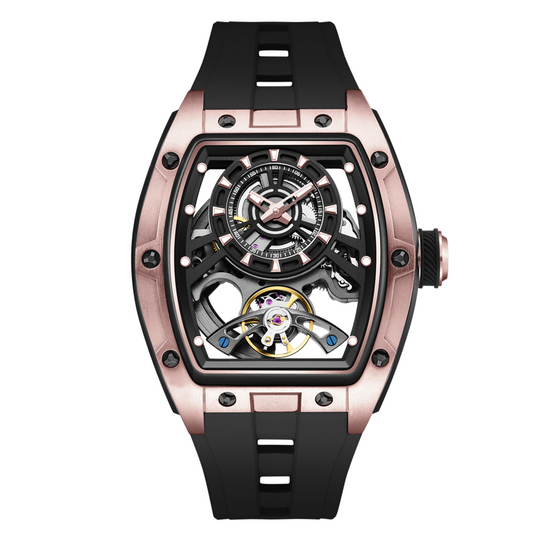 New Fashion Automatic Mechanical Watches for Men Waterproof Skeleton Dial Stainless Steel Case Male Wristwatch Clock 9198-6