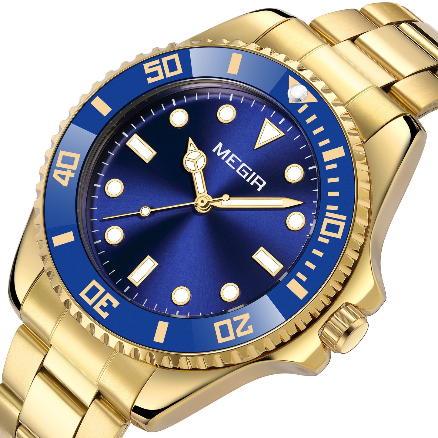 MEGIR Luxury Men's Business Wristwatches Waterproof Stainless Steel Strap Male Quartz Military Watches Clock Reloj Hombre 1090