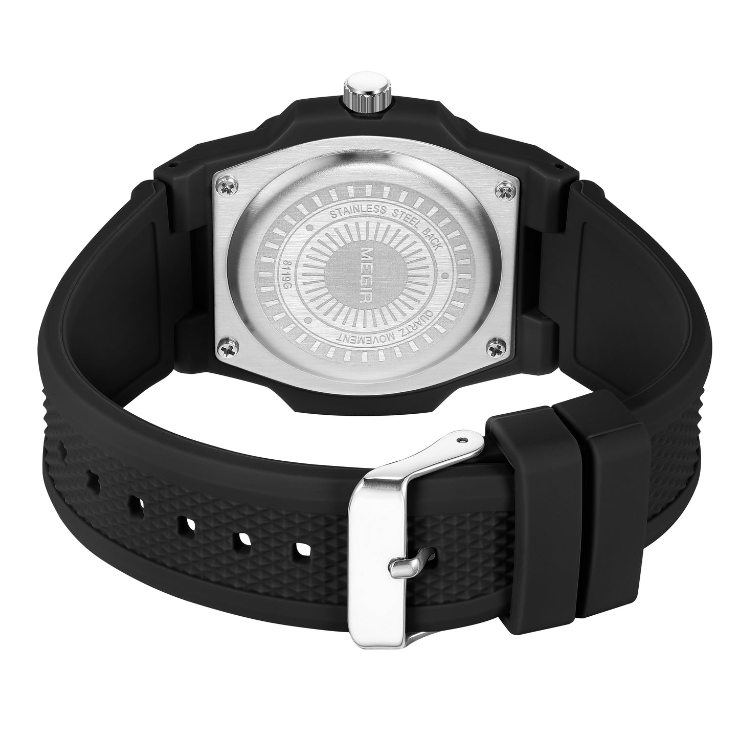 MEGIR 43MM Irregular Dial Men Watches Quartz Waterproof Sport Casual Wristwatch Clock Date Gifts for Man Reloj Hombre 8119