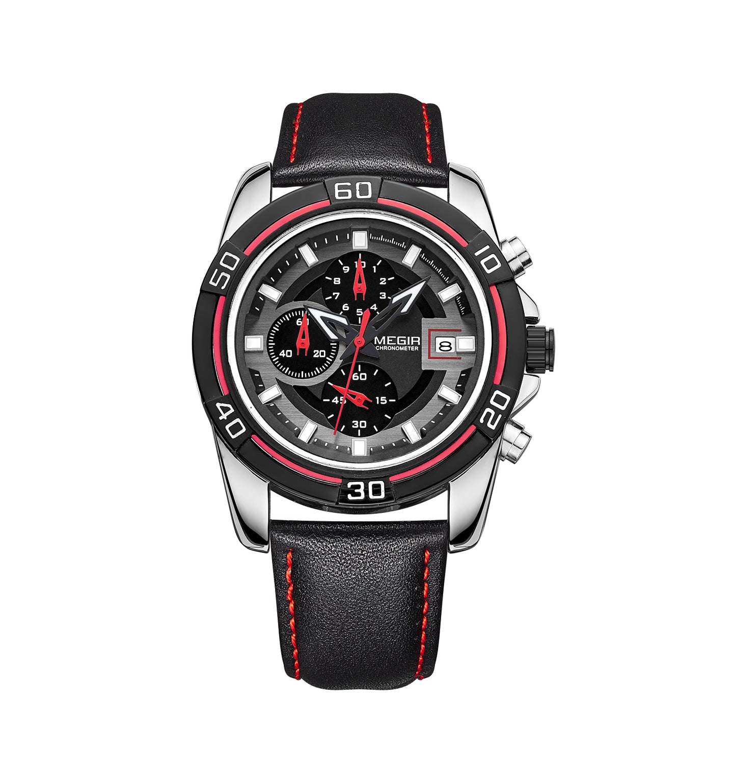 MEGIR Top Brand Fashion Sport Chronograph Watch Men Quartz Leather Wristwatch Waterproof Luminous Man Watches with Date Clock 2023