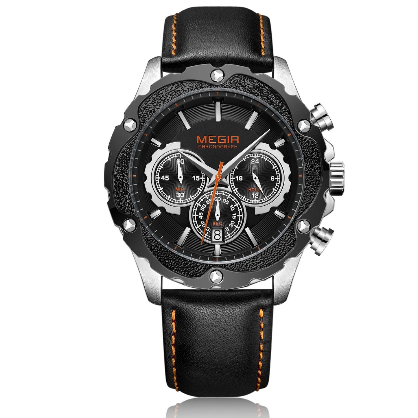 MEGIR Luxury Sports Watches for Men Waterproof Quartz Wrist Watch Chronograph Fashion Leather Military Clock Reloj Hombre 2070
