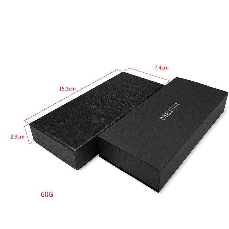 Megir Slim Black Watch Box