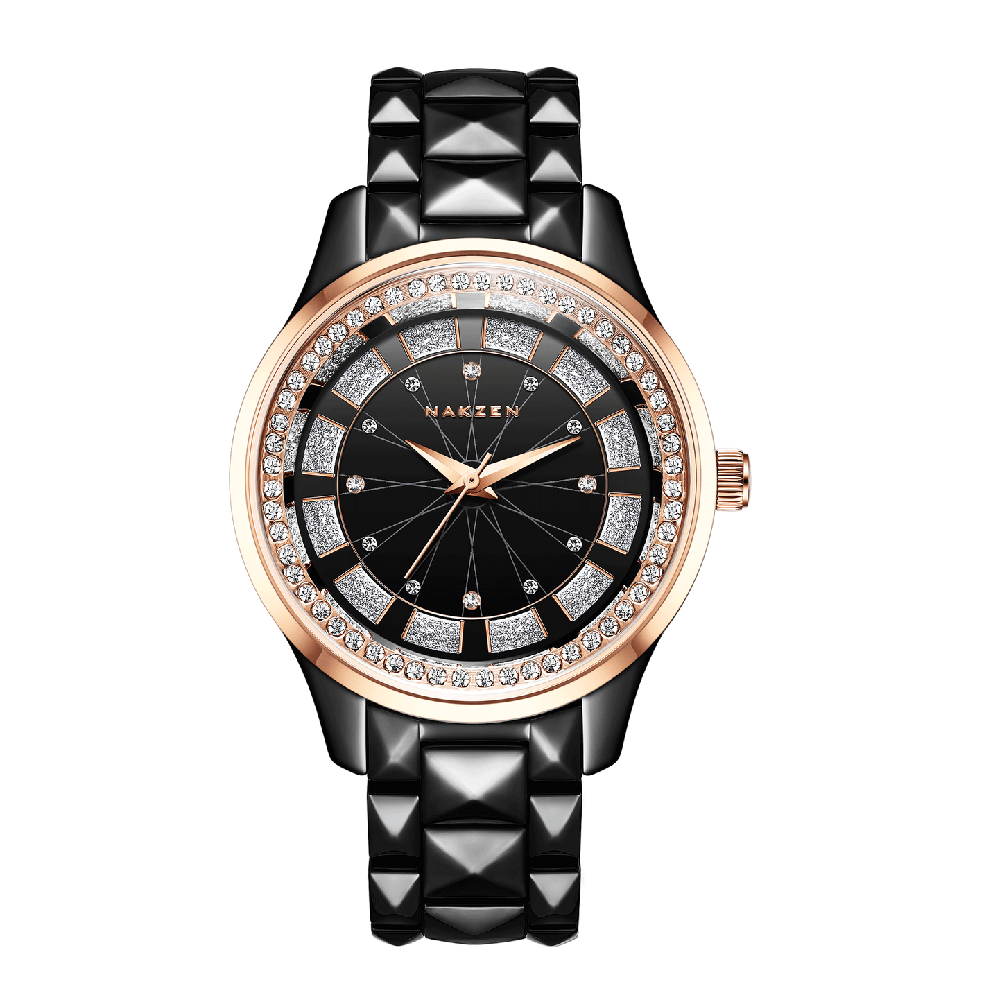 NAKZEN Design Quartz Ladies Watch High Quality Ceramic Bracelet White Watches Luxury Diamond Clock Gifts for Women Relojes De Mu 1025