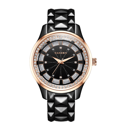 NAKZEN Design Quartz Ladies Watch High Quality Ceramic Bracelet White Watches Luxury Diamond Clock Gifts for Women Relojes De Mu 1025