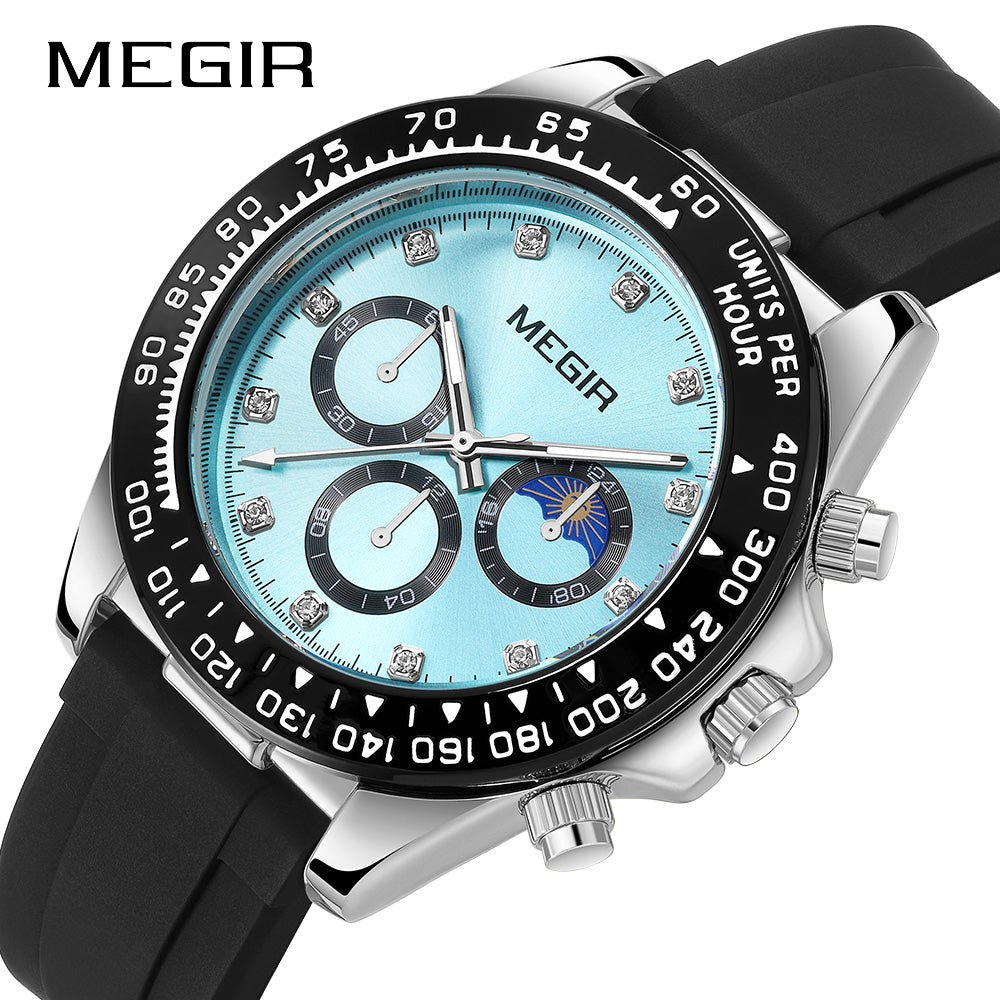 MEGIR Stainless Steel Bracelet Business Casual Wrist Watches for Men Luxury Waterproof Luminous Quartz Watch Clock Relogio Masculino 1095