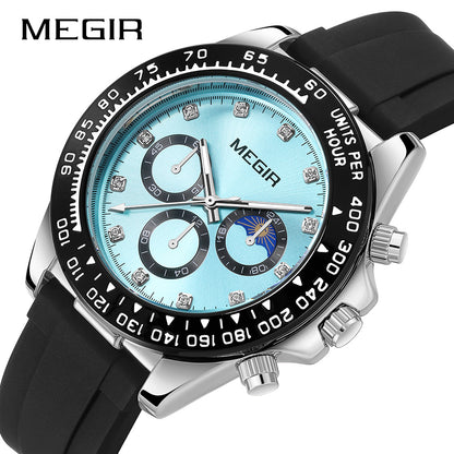 MEGIR Stainless Steel Bracelet Business Casual Wrist Watches for Men Luxury Waterproof Luminous Quartz Watch Clock Relogio Masculino 1095